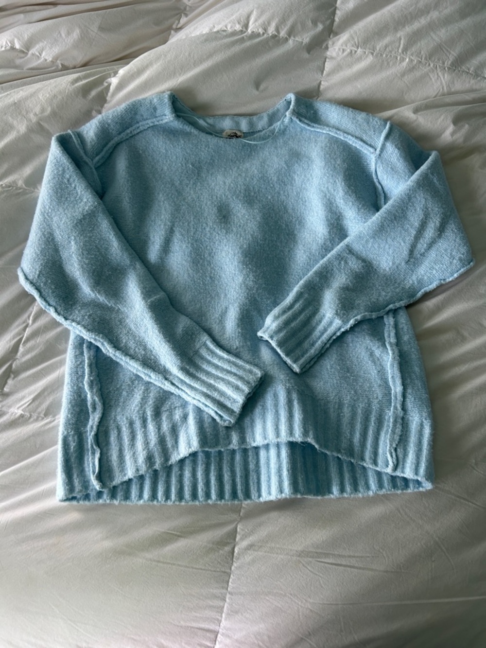 We The Free Powder Blue Crewneck Sweater - Soft Knit Pullover